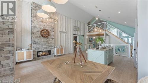33 Cedar Drive, Turkey Point, ON - Indoor With Fireplace