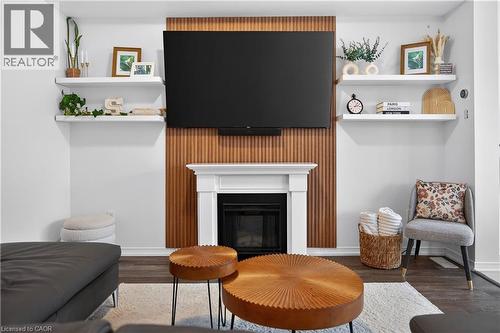 50 Kelso Drive, Caledonia, ON - Indoor Photo Showing Living Room With Fireplace