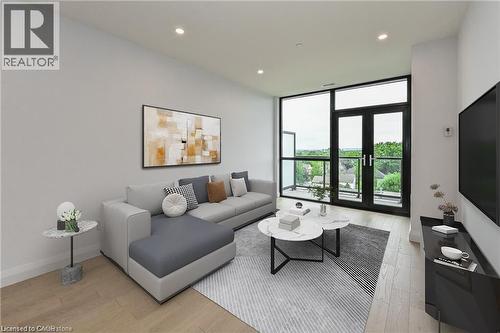 Virtually Staged - 101 Locke Street S Unit# 507, Hamilton, ON - Indoor Photo Showing Living Room