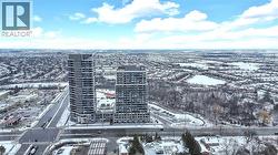 Snowy aerial view with a view of city - 