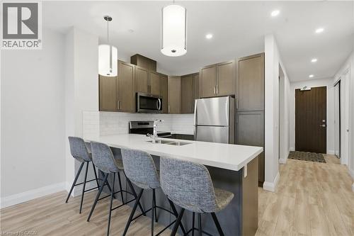101 Locke Street S Unit# 309, Hamilton, ON - Indoor Photo Showing Kitchen With Double Sink With Upgraded Kitchen
