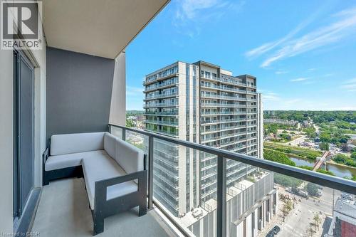 Balcony featuring a water view - 15 Glebe Street Unit# 1511, Cambridge, ON - Outdoor With Balcony With Exterior