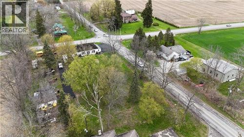 Aerial perspective showcasing a residential property with surrounding green spaces - 740 Hillcrest Road, Simcoe, ON - Outdoor With View