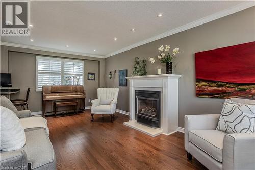 1858 Heather Hills Drive, Burlington, ON - Indoor Photo Showing Living Room With Fireplace