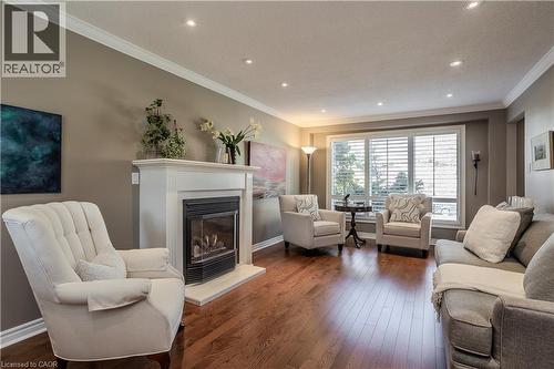 1858 Heather Hills Drive, Burlington, ON - Indoor Photo Showing Living Room With Fireplace
