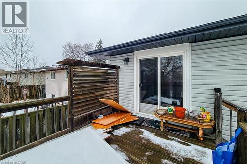 View of wooden deck - 758 Stone Church Road E, Hamilton, ON - Outdoor With Exterior