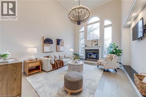 2201 Galloway Drive, Oakville, ON - Indoor Photo Showing Living Room With Fireplace