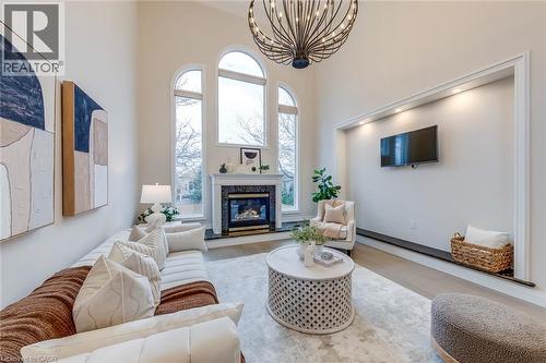 2201 Galloway Drive, Oakville, ON - Indoor Photo Showing Living Room With Fireplace