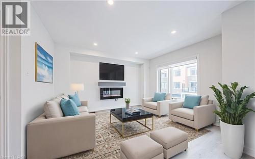 55 Dryden Lane Lane, Hamilton, ON - Indoor Photo Showing Living Room With Fireplace