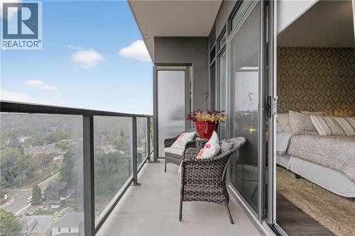 full balcony from Primary - 15 Glebe Street Unit# 1313, Cambridge, ON - Outdoor With Balcony With Exterior