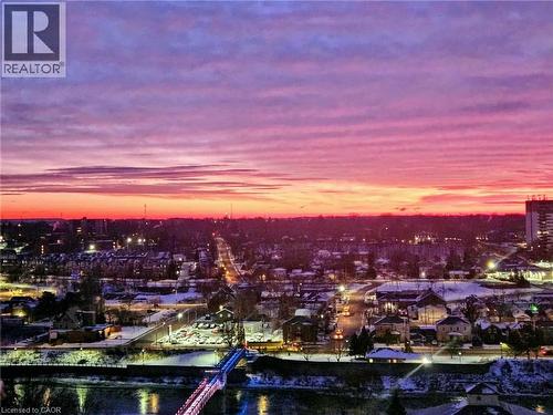 gorgeous balcony view sunrise...then evening balcony sunset - 15 Glebe Street Unit# 1313, Cambridge, ON - Outdoor With View
