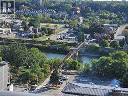 Aerial view of a notable bridge and Grand River view from Balcony - 
