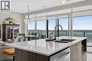 gorgeous unobstructed south west  views...quartz counters - 15 Glebe Street Unit# 1313, Cambridge, ON  - Indoor Photo Showing Kitchen With Double Sink With Upgraded Kitchen 