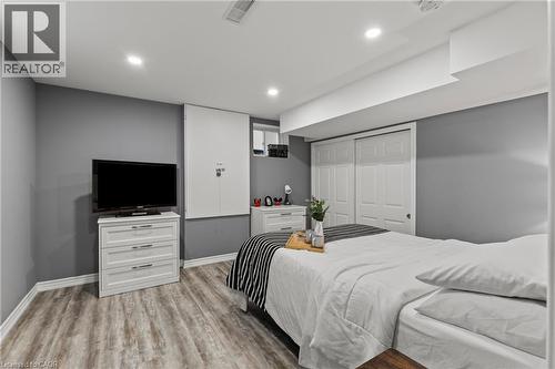 Bedroom featuring a closet, light wood finished floors, and recessed lighting - 62 Esther Crescent Unit# Lower, Thorold, ON - Indoor Photo Showing Bedroom