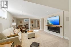 Fireplace with live-edge mantel - 