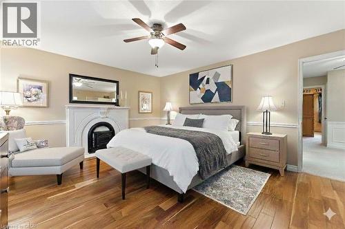 VIRTUALLY STAGED - Primary Bedroom - 3 Atkins Drive, Hamilton, ON - Indoor Photo Showing Bedroom