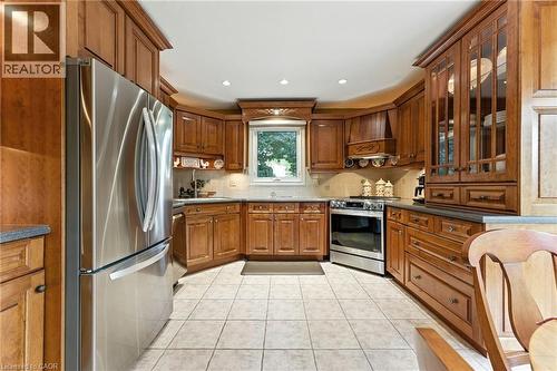 updated Custom Kitchen with LG appliances, custom Maple  cabinetry, - 3 Atkins Drive, Hamilton, ON - Indoor Photo Showing Kitchen