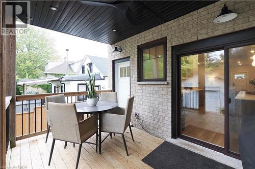 Wooden deck with outdoor dining area - 238 Eagle Street S, Cambridge, ON - Outdoor With Deck Patio Veranda With Exterior