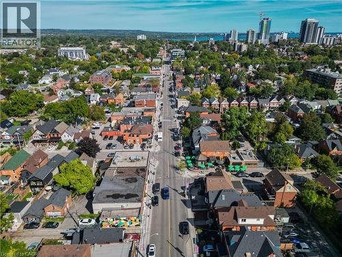 Aerial view of property and surrounding area with nearby urban area - 58 Chatham Street, Hamilton, ON - Outdoor With View