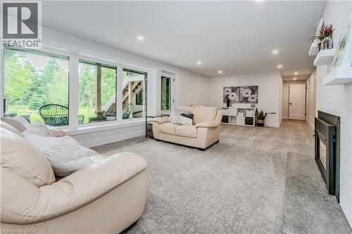 195 Riverbank Drive, Cambridge, ON - Indoor Photo Showing Living Room With Fireplace