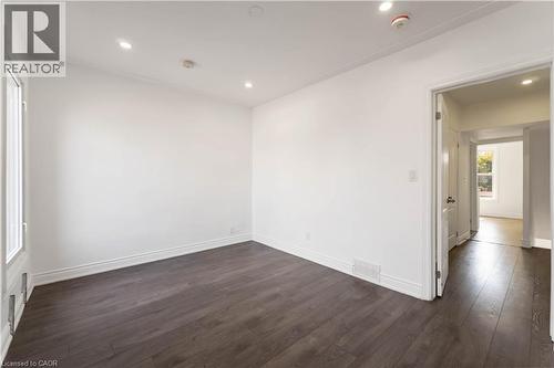 Empty room with recessed lighting and dark wood-style flooring - 934 Barton Street E Unit# 2, Hamilton, ON - Indoor Photo Showing Other Room