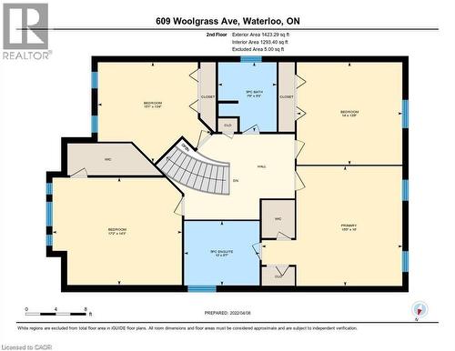 View of 2nd floor plan / room layout - 609 Woolgrass Avenue, Waterloo, ON - Other
