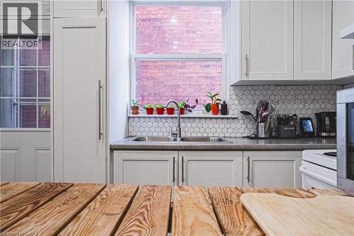 215 Mary Street, Hamilton, ON - Indoor Photo Showing Kitchen With Double Sink