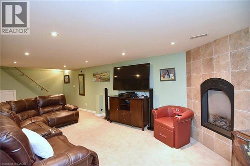 65 Rolston Drive, Hamilton, ON - Indoor Photo Showing Living Room With Fireplace