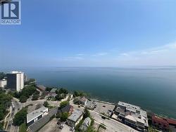 Bird's eye view of a nearby body of water - 