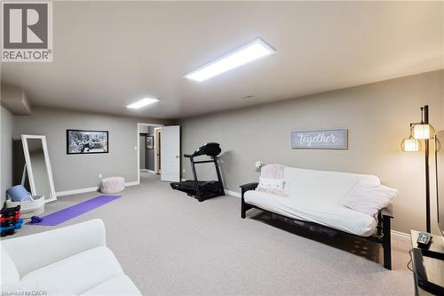 Basement recreation room with LED lighting, intercom - 7775 St. Augustine Crescent, Niagara Falls, ON - Indoor Photo Showing Other Room