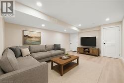 Basement living space virtually staged - 