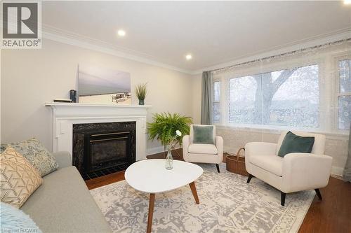 296 Dumfries Avenue, Kitchener, ON - Indoor Photo Showing Living Room With Fireplace
