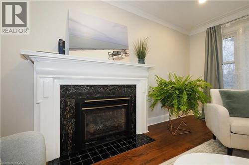 296 Dumfries Avenue, Kitchener, ON - Indoor Photo Showing Living Room With Fireplace