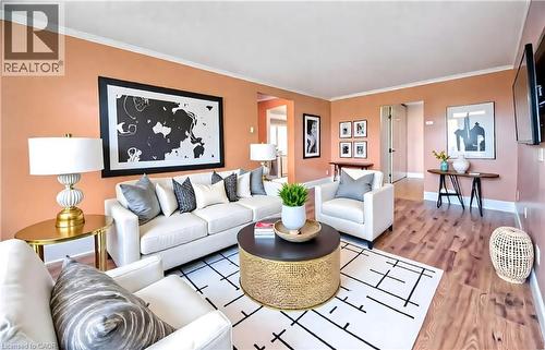 Virtually Staged - 400 Champlain Boulevard Unit# 406, Cambridge, ON - Indoor Photo Showing Living Room