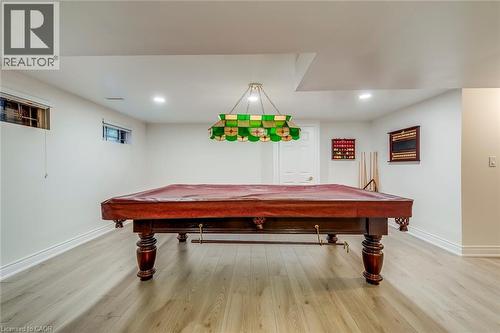 Game room with wood finished floors, billiards, and recessed lighting - 170 Cavendish Court, Oakville, ON - Indoor Photo Showing Other Room