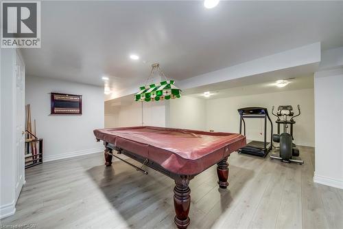 Recreation room featuring billiards, light wood-style floors, and recessed lighting - 170 Cavendish Court, Oakville, ON - Indoor Photo Showing Other Room