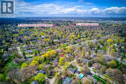 Aerial view of property's location featuring nearby suburban area - 170 Cavendish Court, Oakville, ON - Outdoor With View