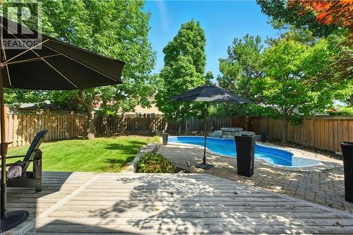 2139 Bushtrail Court, Burlington, ON - Outdoor With In Ground Pool With Deck Patio Veranda With Backyard