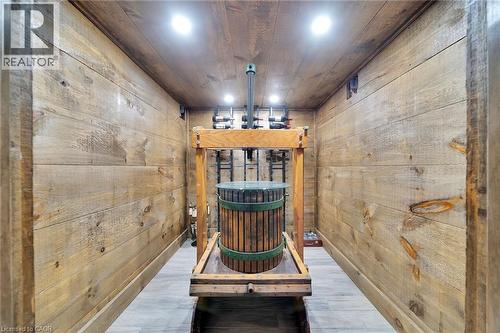 Detailed view of wood ceiling, wood finished floors, recessed lighting, and wooden walls - 404 Mountain Brow Boulevard E, Hamilton, ON - Indoor Photo Showing Other Room