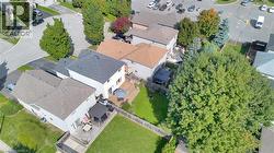 Aerial perspective of suburban area - 