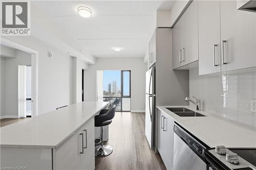 15 Queen Street S Unit# 909, Hamilton, ON - Indoor Photo Showing Kitchen With Double Sink With Upgraded Kitchen