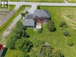 Overview of rural landscape featuring large plots for crops - 