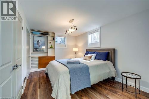 Bedroom featuring dark wood-style floors - 4306 Lakeshore Road, Burlington, ON - Indoor Photo Showing Bedroom