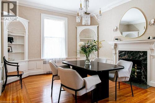 3 Turner Avenue, Hamilton, ON - Indoor Photo Showing Dining Room With Fireplace