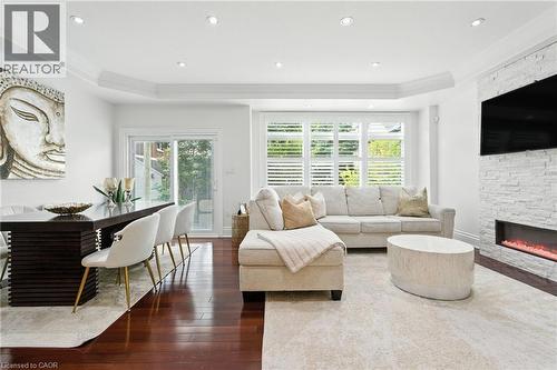 199 Hunter Street W, Hamilton, ON - Indoor Photo Showing Living Room With Fireplace