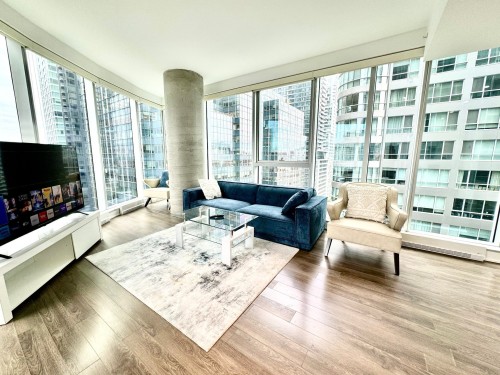 Salon - 1306-1155 Rue De La Montagne, Montréal (Ville-Marie), QC - Indoor Photo Showing Living Room