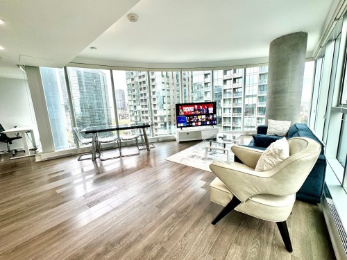 Salon - 1306-1155 Rue De La Montagne, Montréal (Ville-Marie), QC - Indoor Photo Showing Living Room