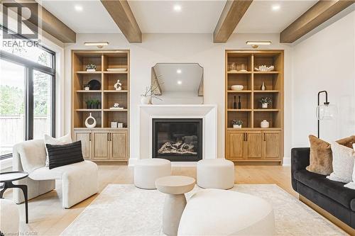 362 Harmony Hall Drive, Ancaster, ON - Indoor Photo Showing Living Room With Fireplace