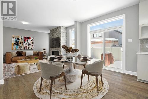 Virtually Staged-Family Room - 147 Aquarium Avenue, Ottawa, ON - Indoor Photo Showing Living Room With Fireplace