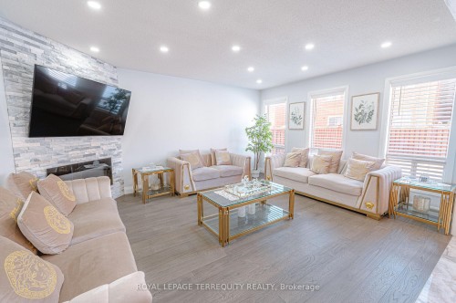 44 Iceberg Trail, Brampton, ON - Indoor Photo Showing Living Room With Fireplace